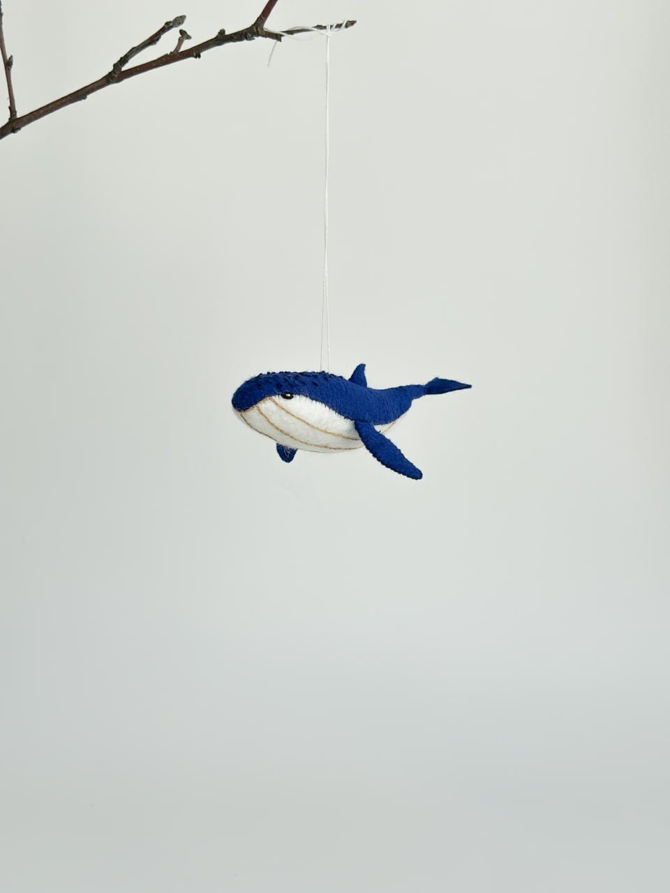 Humpback Whale Felt Ornament | Handmade Felt Toy | Ocean Animal Decor - WoollyFox